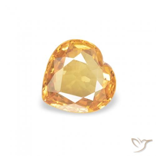 0.44ct Natural Dorado naranja Zafiro, Corazón, VVS-VS