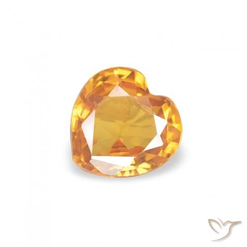 0.37ct Natural Dorado naranja Zafiro, Corazón, VVS-VS