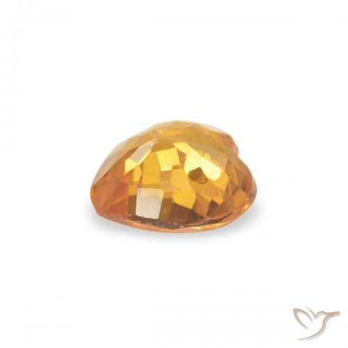 Zafiro Dorado naranja natural de 0.37 ct, Corazón, VVS-VS