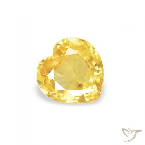 Zafiro Amarillo toscana natural de 0.38 ct, Corazón, VVS-VS