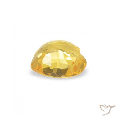 Zafiro Amarillo toscana natural de 0.38 ct, Corazón, VVS-VS
