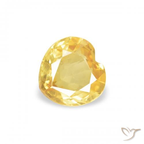 0.34ct Natural Amarillo medio Zafiro, Corazón, VVS-VS