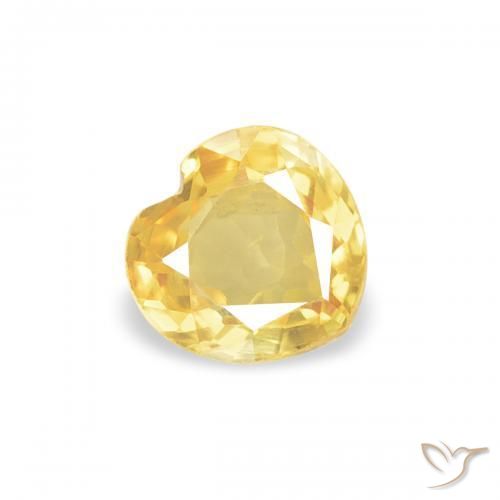 Zafiro Amarillo medio natural de 0.34 ct, Corazón, VVS-VS