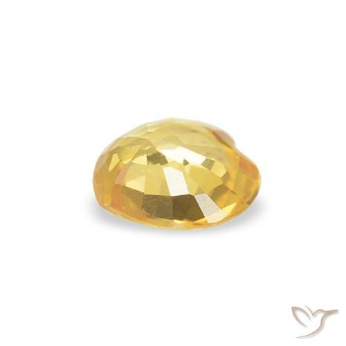 Zafiro Amarillo medio natural de 0.34 ct, Corazón, VVS-VS