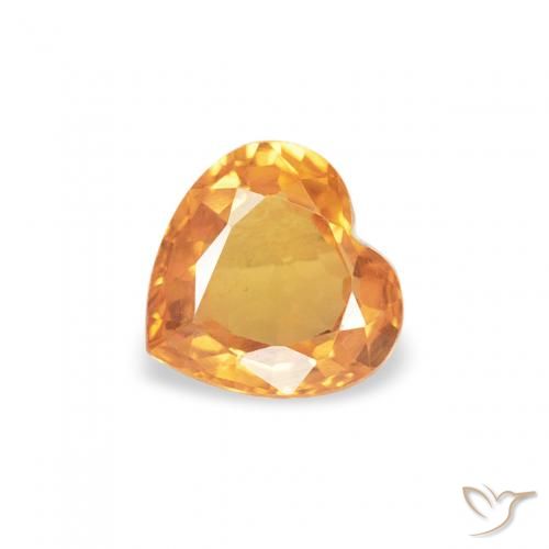 0.41ct Natural Naranja intenso Zafiro, Corazón, VVS-VS