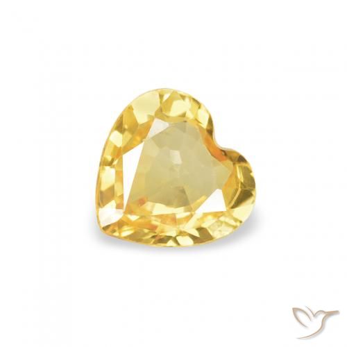 Zafiro Naranja dorado natural de 0.35 ct, Corazón, VVS-VS