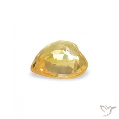 Zafiro Naranja dorado natural de 0.35 ct, Corazón, VVS-VS