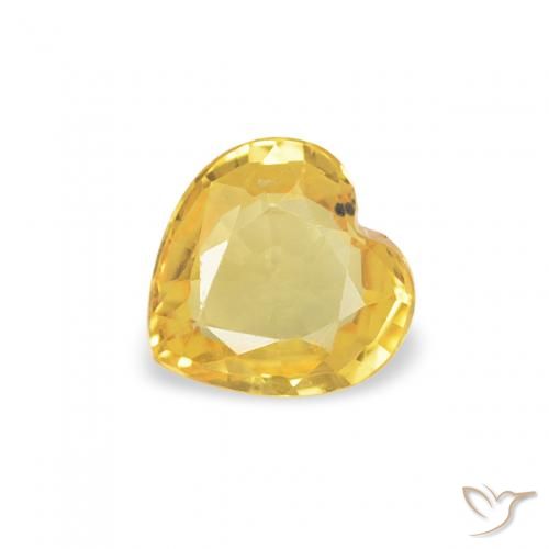 0.38ct Natural Dorado medio Zafiro, Corazón, VS