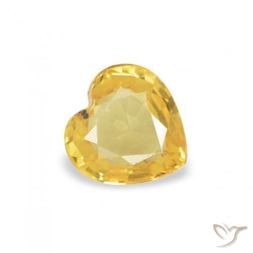 Zafiro Dorado medio natural de 0.38 ct, Corazón, VS