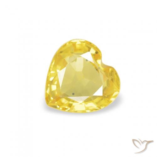 0.39ct Natural Amarillo toscana Zafiro, Corazón, VS
