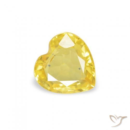 Zafiro Amarillo toscana natural de 0.39 ct, Corazón, VS