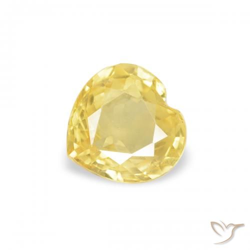 0.38ct Natural Amarillo toscana Zafiro, Corazón, VS