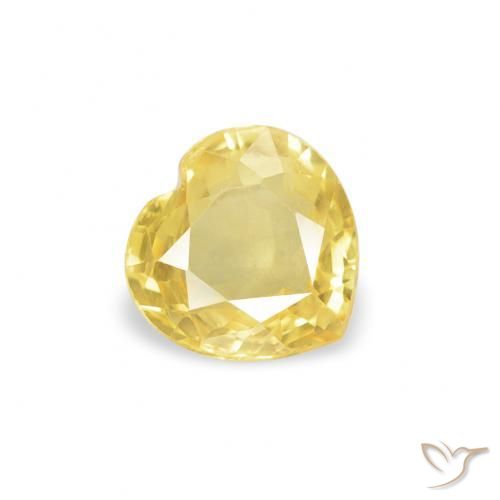 Zafiro Amarillo toscana natural de 0.38 ct, Corazón, VS