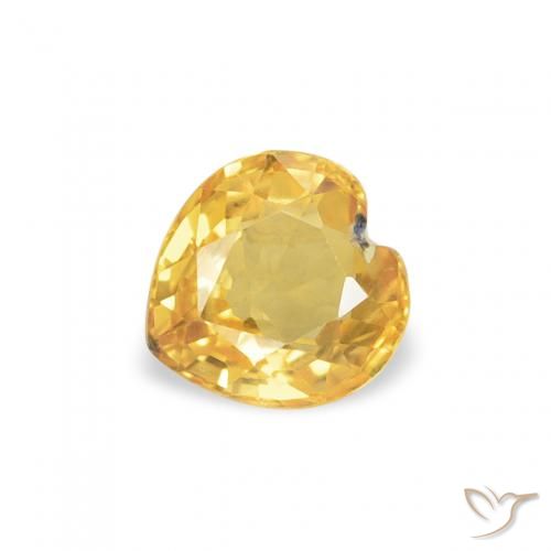 0.44ct Natural Dorado medio Zafiro, Corazón, VS