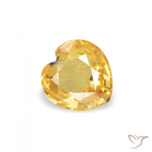 Zafiro Dorado medio natural de 0.44 ct, Corazón, VS