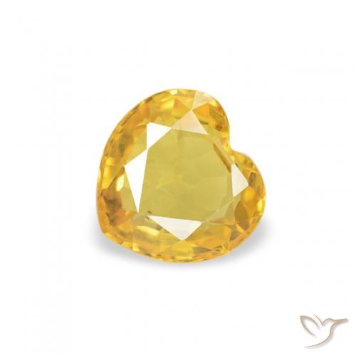 0.44ct Natural Naranja dorado Zafiro, Corazón, VS