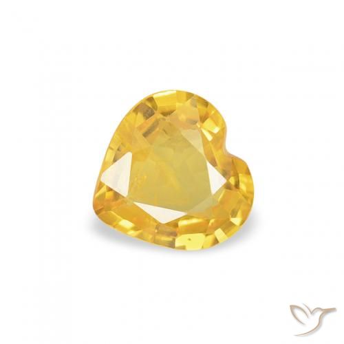 0.33ct Natural Dorado medio Zafiro, Corazón, VS
