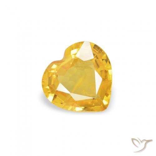 Zafiro Dorado medio natural de 0.33 ct, Corazón, VS
