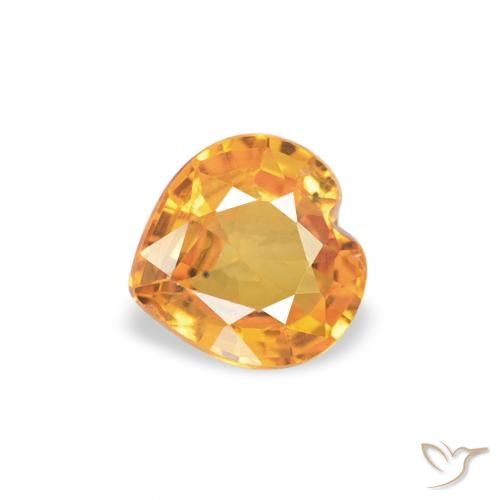 0.39ct Natural Naranja albaricoque Zafiro, Corazón, VS