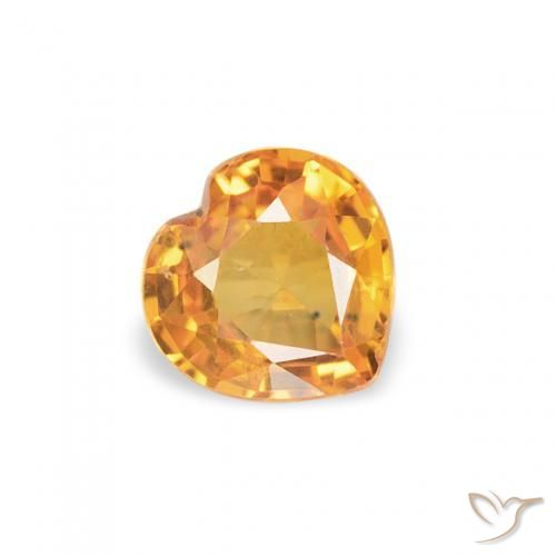 Zafiro Naranja albaricoque natural de 0.39 ct, Corazón, VS