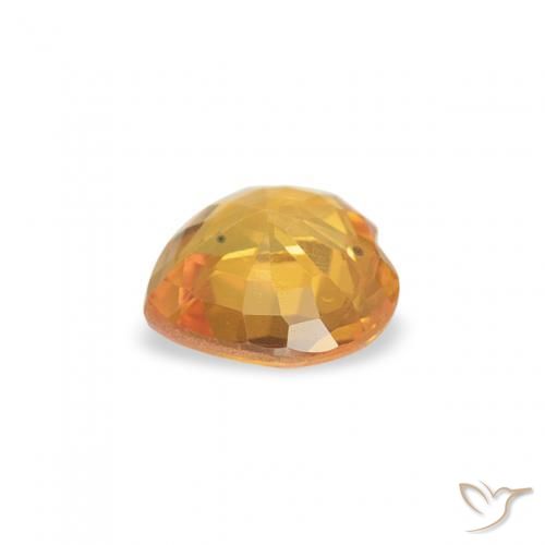 Zafiro Naranja albaricoque natural de 0.39 ct, Corazón, VS