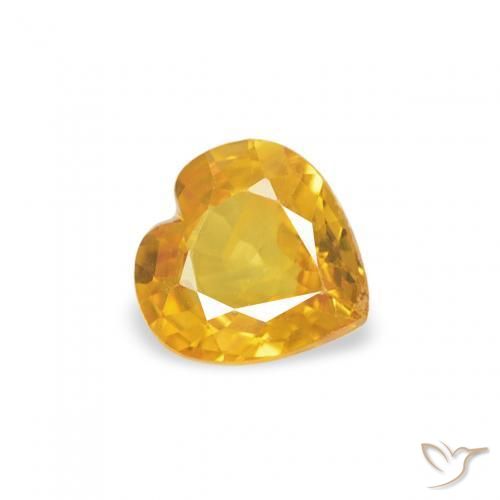 Zafiro Dorado medio natural de 0.36 ct, Corazón, VS