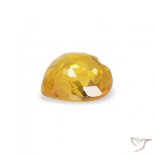 Zafiro Dorado medio natural de 0.36 ct, Corazón, VS