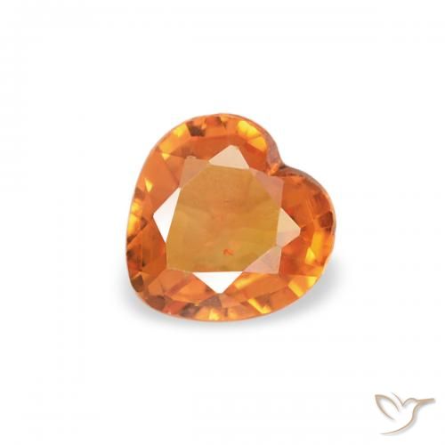 0.29ct Natural Naranja rojizo Zafiro, Corazón, VS