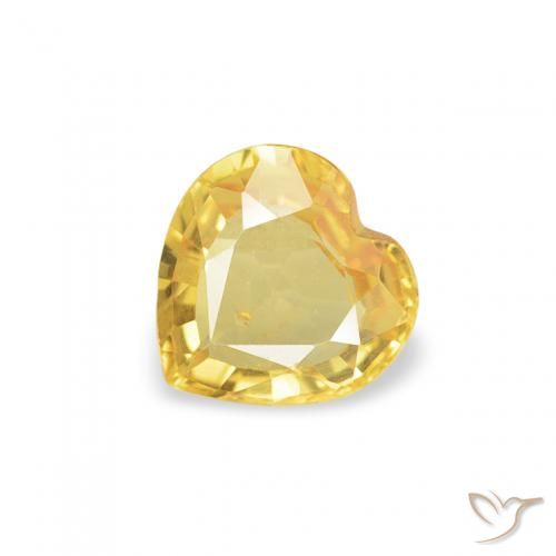 0.36ct Natural Amarillo medio Zafiro, Corazón, VS