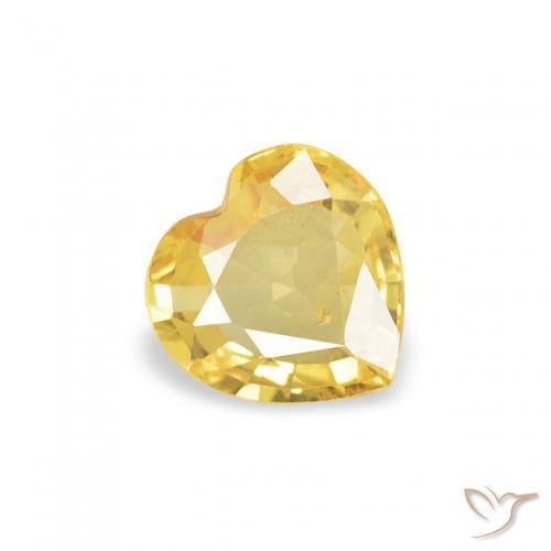 Zafiro Amarillo medio natural de 0.36 ct, Corazón, VS