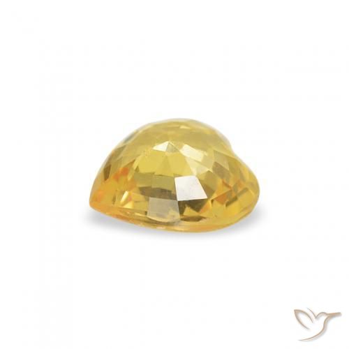 Zafiro Amarillo medio natural de 0.36 ct, Corazón, VS