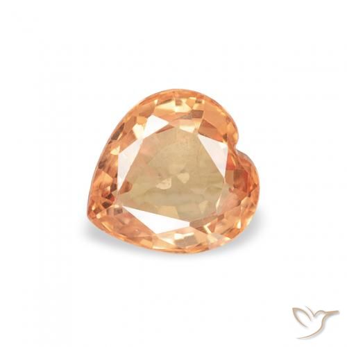 0.47ct Natural Naranja medio Zafiro, Corazón, VS