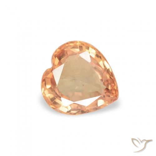 Zafiro Naranja medio natural de 0.47 ct, Corazón, VS