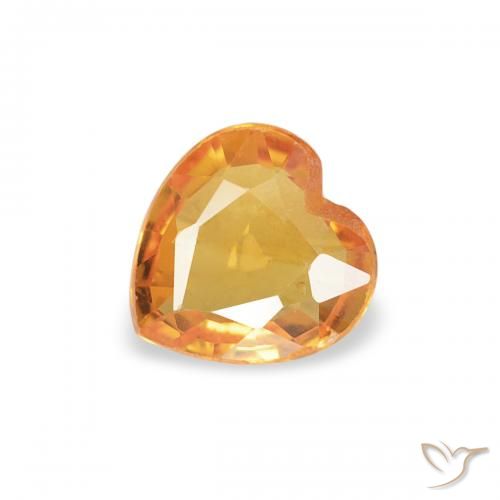 0.36ct Natural Naranja medio Zafiro, Corazón, VS