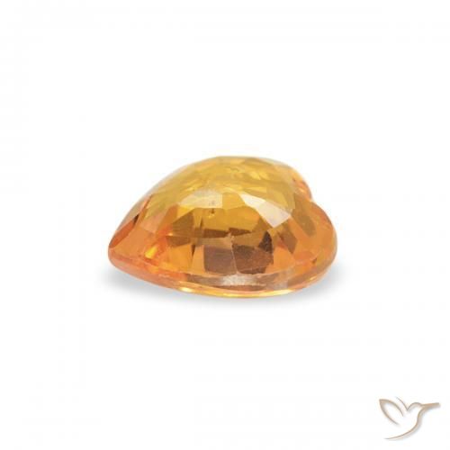 Zafiro Naranja medio natural de 0.36 ct, Corazón, VS