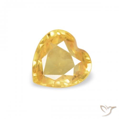 0.39ct Natural Dorado medio Zafiro, Corazón, VVS-VS