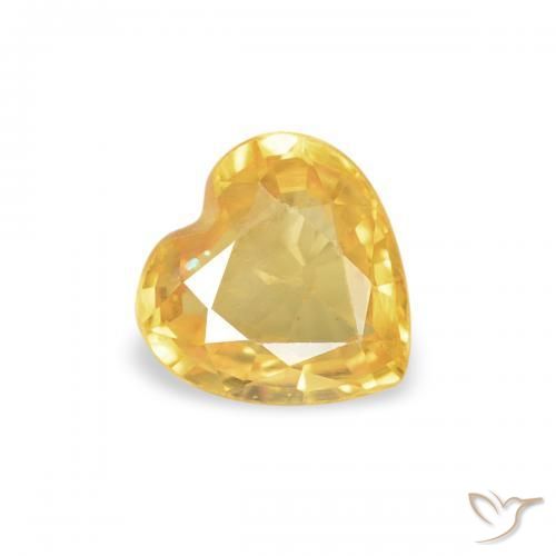 Zafiro Dorado medio natural de 0.39 ct, Corazón, VVS-VS
