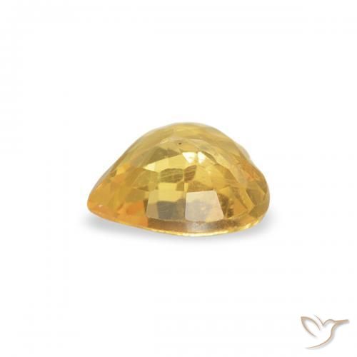 Zafiro Dorado medio natural de 0.39 ct, Corazón, VVS-VS