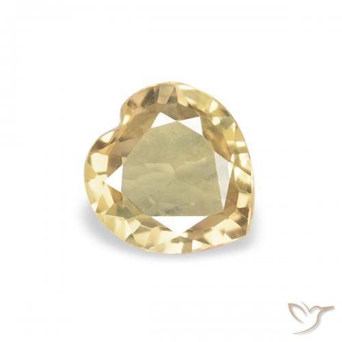 Zafiro Dorado natural de 0.37 ct, Corazón, VVS-VS