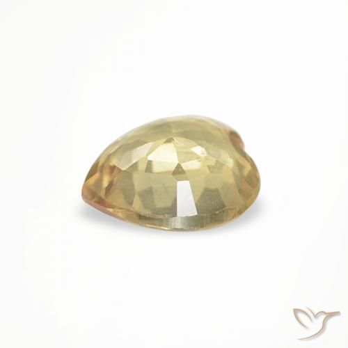 Zafiro Dorado natural de 0.37 ct, Corazón, VVS-VS