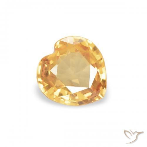 0.33ct Natural Dorado-naranja claro Zafiro, Corazón, VVS-VS