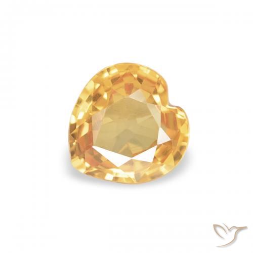 Zafiro Dorado-naranja claro natural de 0.33 ct, Corazón, VVS-VS