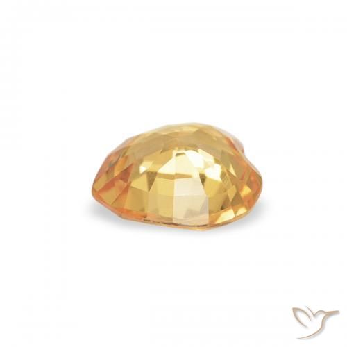 Zafiro Dorado-naranja claro natural de 0.33 ct, Corazón, VVS-VS