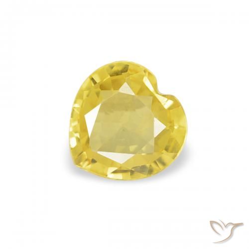 0.32ct Natural Amarillo medio Zafiro, Corazón, VVS-VS