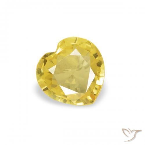 Zafiro Amarillo medio natural de 0.32 ct, Corazón, VVS-VS