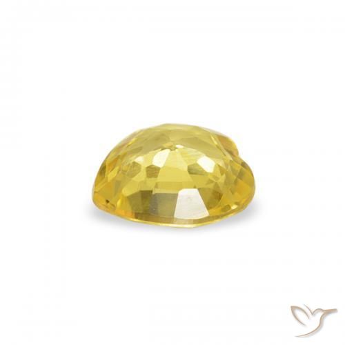 Zafiro Amarillo medio natural de 0.32 ct, Corazón, VVS-VS