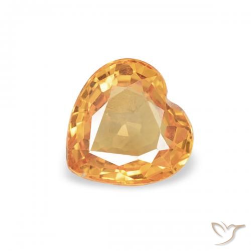 0.45ct Natural Naranja medio Zafiro, Corazón, VVS-VS