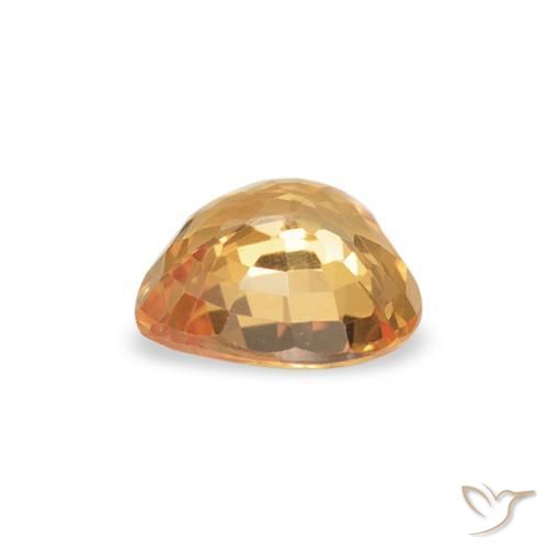 Zafiro Naranja medio natural de 0.45 ct, Corazón, VVS-VS