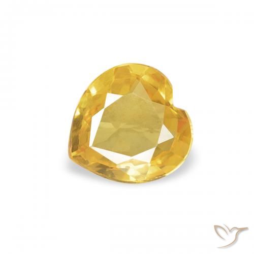 0.33ct Natural Dorado Zafiro, Corazón, VVS-VS