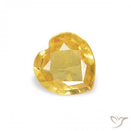 Zafiro Dorado natural de 0.33 ct, Corazón, VVS-VS